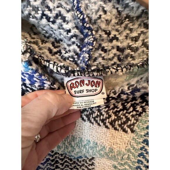 Ron Jon Surf Shop Baja Hoodie Poncho Pullover Blanket Knitted Mexico Size M - Picture 2 of 7